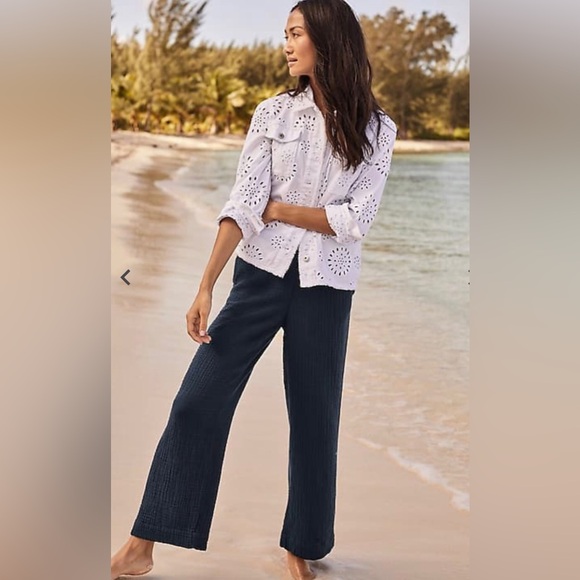 Point Sur Pants - J. Crew Point Sur Navy Viscose Paperback Waist Crop Pocket Pants